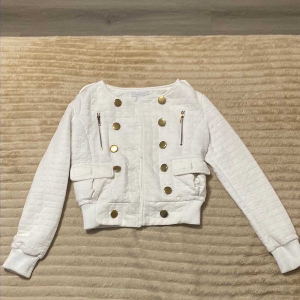 Charlotte Russe White and Gold Puffer Jacket